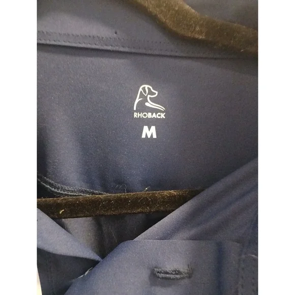 Rhoback PMen's S/S Logo Performance Polo sz M  Blue - Picture 4 of 6